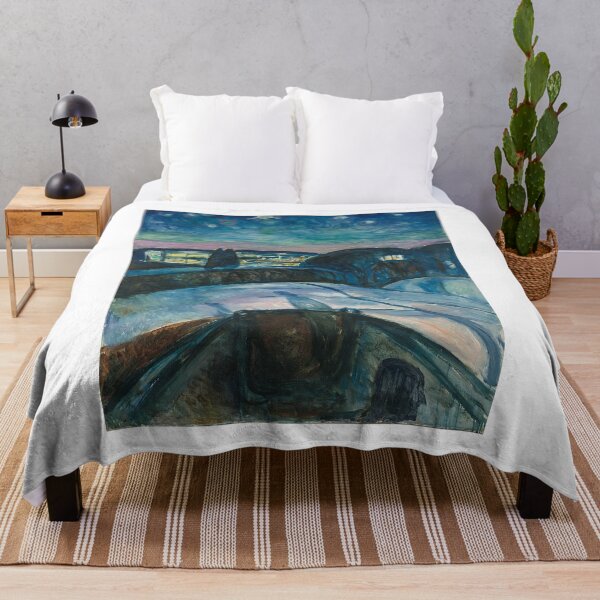 Item preview, Starry Night – Edvard Munch Expressionist Nocturne of Nature, Solitude, and Cosmic Emotion (1922) designed and sold by Art Outlaws.