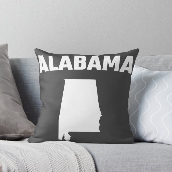 Item preview, Minimalist Alabama State Outline - Sweet Home Heartbeat White Silhouette designed and sold by mashmosh.