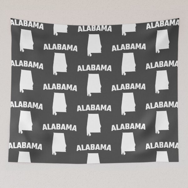 Item preview, Minimalist Alabama State Outline - Sweet Home Heartbeat White Silhouette designed and sold by mashmosh.