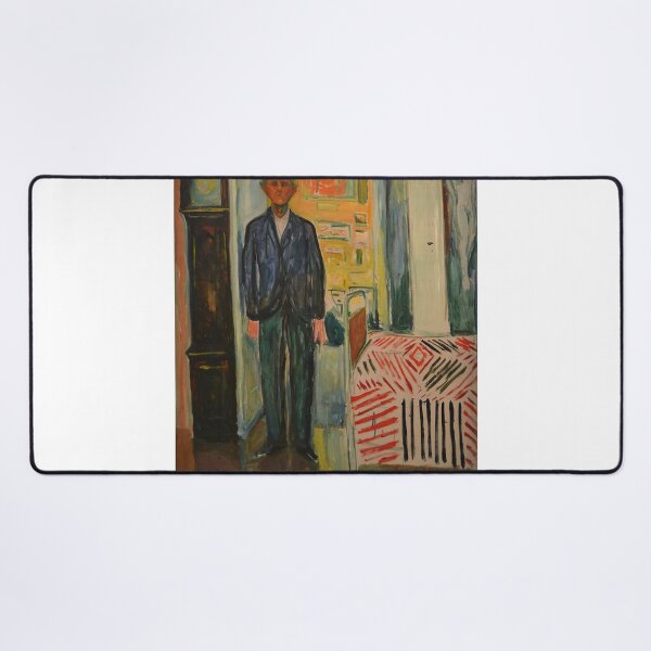 Item preview, Self-Portrait: Between the Clock and the Bed – Edvard Munch Expressionist Meditation on Aging, Mortality, and Time (1940–1943) designed and sold by Art Outlaws.