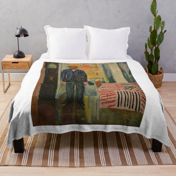 Item preview, Self-Portrait: Between the Clock and the Bed – Edvard Munch Expressionist Meditation on Aging, Mortality, and Time (1940–1943) designed and sold by Art Outlaws.
