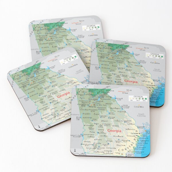 Item preview, Georgia Map – Cities, Rivers & Coastal Plain designed and sold by WorldAtlas.com.