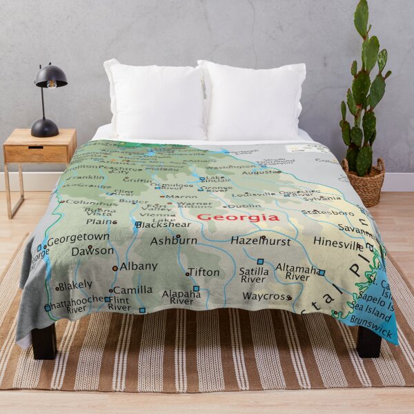 Item preview, Georgia Map – Cities, Rivers & Coastal Plain designed and sold by WorldAtlas.com.