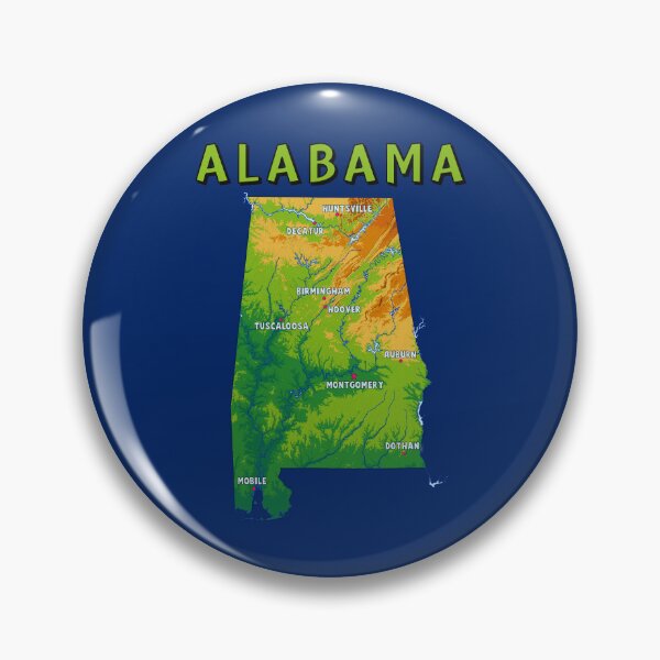 Item preview, Alabama State Pride, Artistic Topographic Map & Major Cities designed and sold by mashmosh.