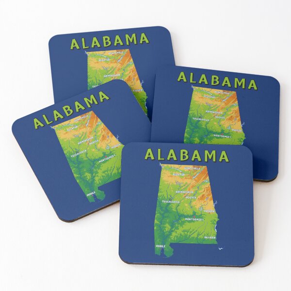 Item preview, Alabama State Pride, Artistic Topographic Map & Major Cities designed and sold by mashmosh.