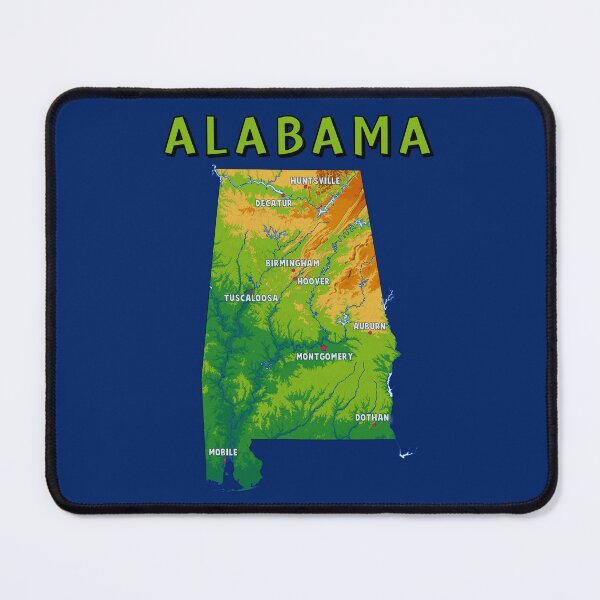 Item preview, Alabama State Pride, Artistic Topographic Map & Major Cities designed and sold by mashmosh.