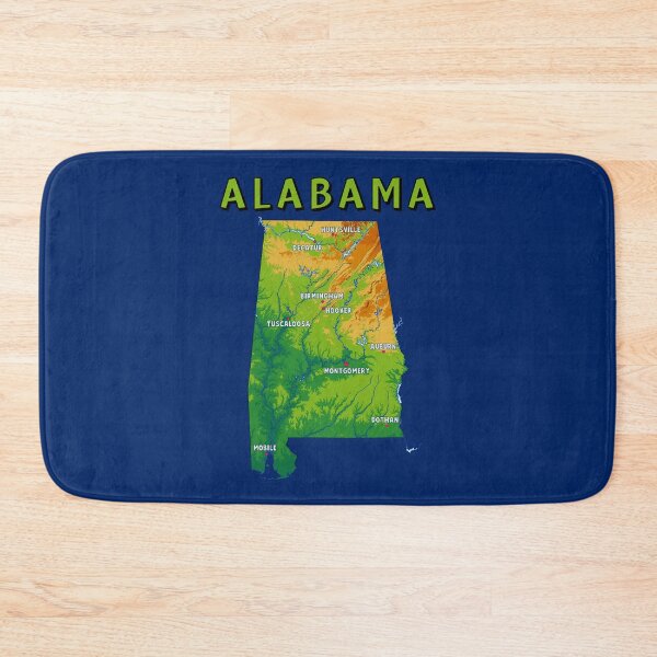 Item preview, Alabama State Pride, Artistic Topographic Map & Major Cities designed and sold by mashmosh.