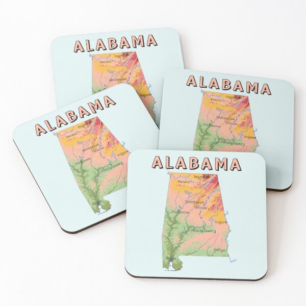 Item preview, Alabama Topographic Map - Colorful State Elevation Art designed and sold by mashmosh.