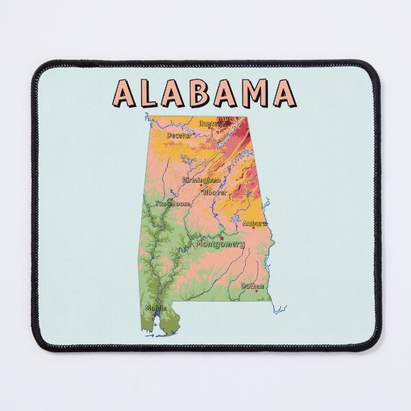 Item preview, Alabama Topographic Map - Colorful State Elevation Art designed and sold by mashmosh.