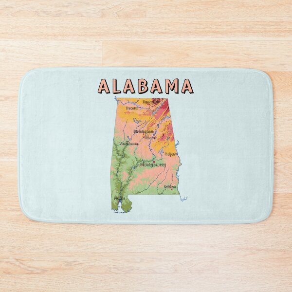 Item preview, Alabama Topographic Map - Colorful State Elevation Art designed and sold by mashmosh.