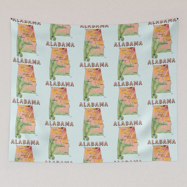 Item preview, Alabama Topographic Map - Colorful State Elevation Art designed and sold by mashmosh.