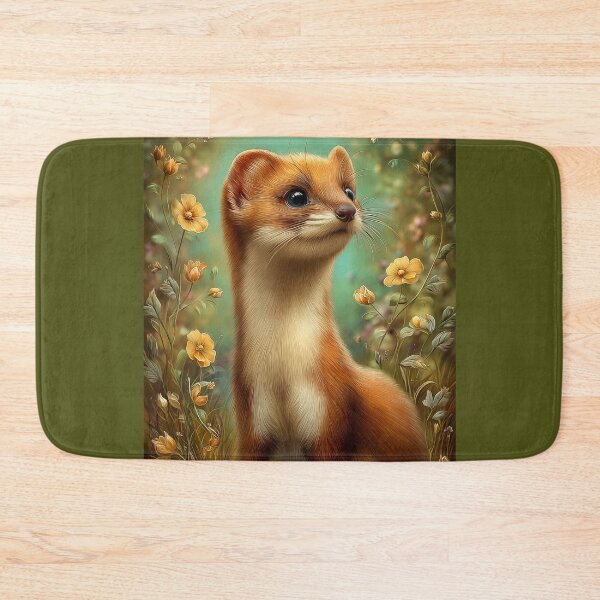 Item preview, Cute Weasel in Floral Meadow designed and sold by PetsArt.