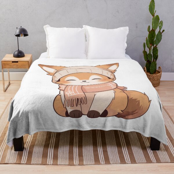 Item preview, Cute fox wearing a knit cap and a scarf designed and sold by CircleTriangle.