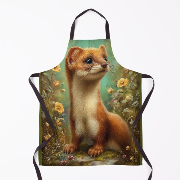Item preview, Cute Weasel in Floral Meadow designed and sold by PetsArt.
