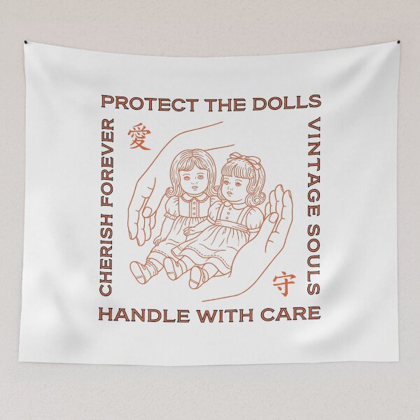 Item preview, Protect The Dolls Vintage Souls Cherish Forever Line Art designed and sold by zzz888.