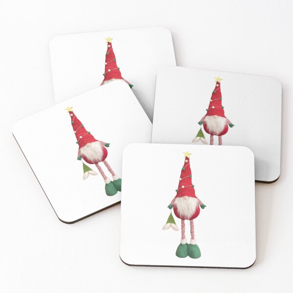 Item preview, Christmas gnome with long legs holding a small gift, festive holiday decoration. designed and sold by NadiiArt.