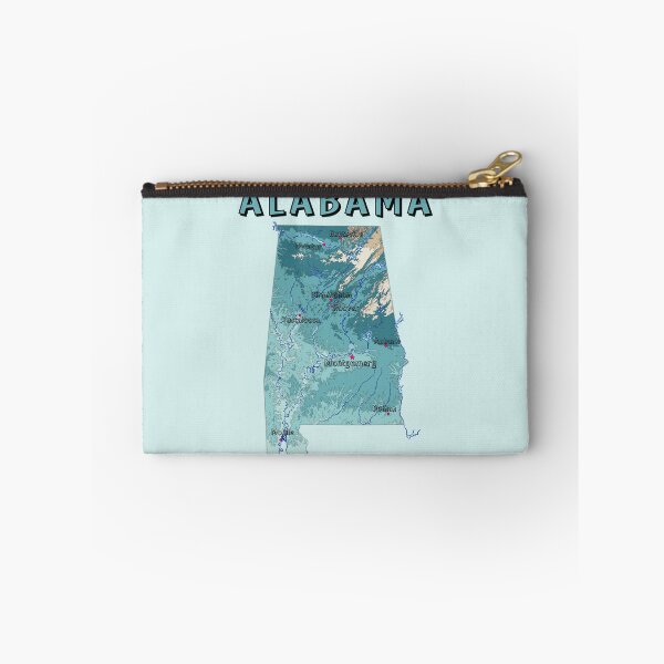 Item preview, Alabama State Map - Vintage Topographic Blue Style designed and sold by mashmosh.