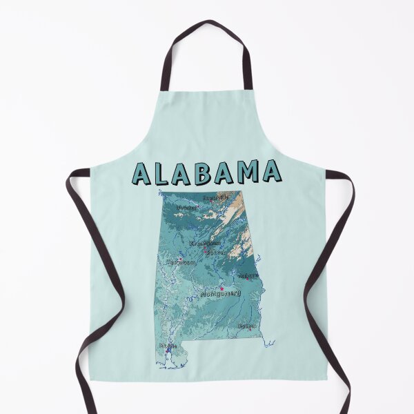 Item preview, Alabama State Map - Vintage Topographic Blue Style designed and sold by mashmosh.