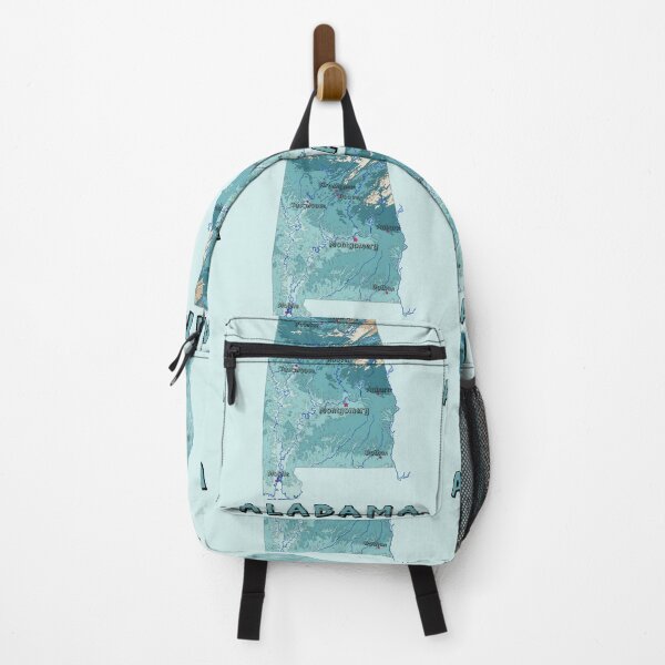 Item preview, Alabama State Map - Vintage Topographic Blue Style designed and sold by mashmosh.