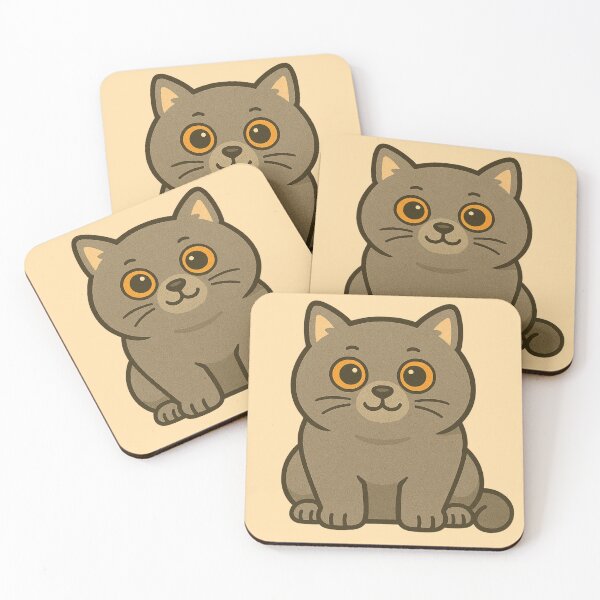 Item preview, Cute British Shorthair Cat Illustration – Round-Faced Grey Kitty Gift designed and sold by Aloloco.