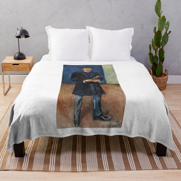 Item preview, Self-Portrait with Brushes – Edvard Munch Expressionist Psychological Self-Portrait (1903–1905) designed and sold by Art Outlaws.
