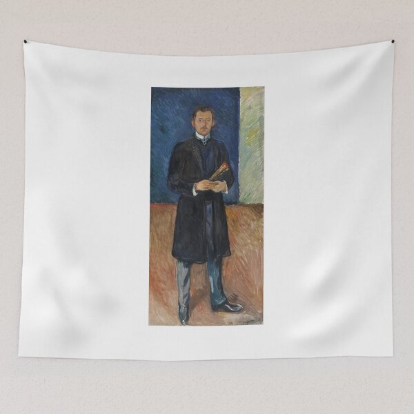 Item preview, Self-Portrait with Brushes – Edvard Munch Expressionist Psychological Self-Portrait (1903–1905) designed and sold by Art Outlaws.