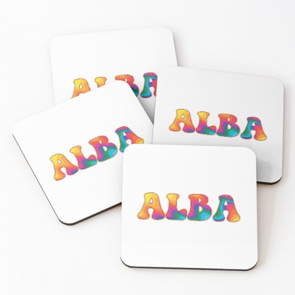 Item preview, ❤️ ALBA Personalized Name Wavy Retro Shirt, Coffee Mug, Sticker Gift designed and sold by HelixPedia.