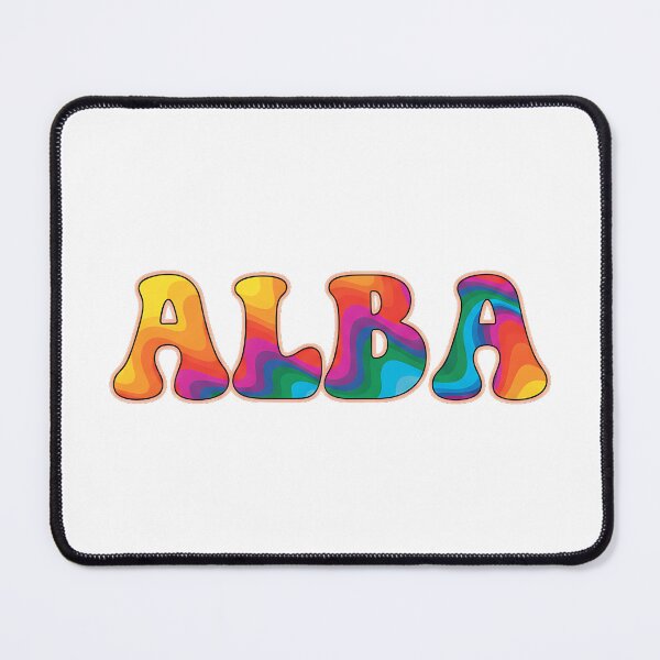 Item preview, ❤️ ALBA Personalized Name Wavy Retro Shirt, Coffee Mug, Sticker Gift designed and sold by HelixPedia.