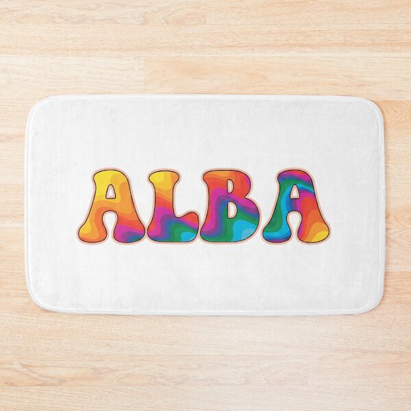 Item preview, ❤️ ALBA Personalized Name Wavy Retro Shirt, Coffee Mug, Sticker Gift designed and sold by HelixPedia.