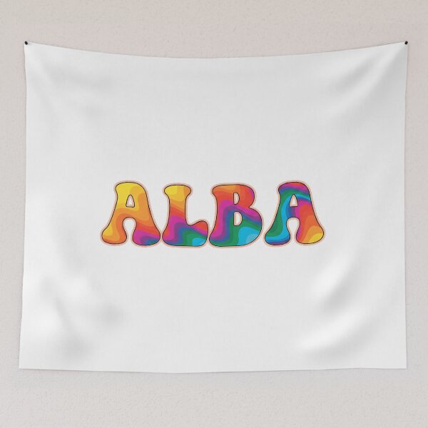 Item preview, ❤️ ALBA Personalized Name Wavy Retro Shirt, Coffee Mug, Sticker Gift designed and sold by HelixPedia.
