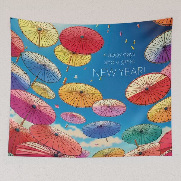 Item preview, Happy days and  a great NEW YEAR! with colorful parasols designed and sold by Photopat.