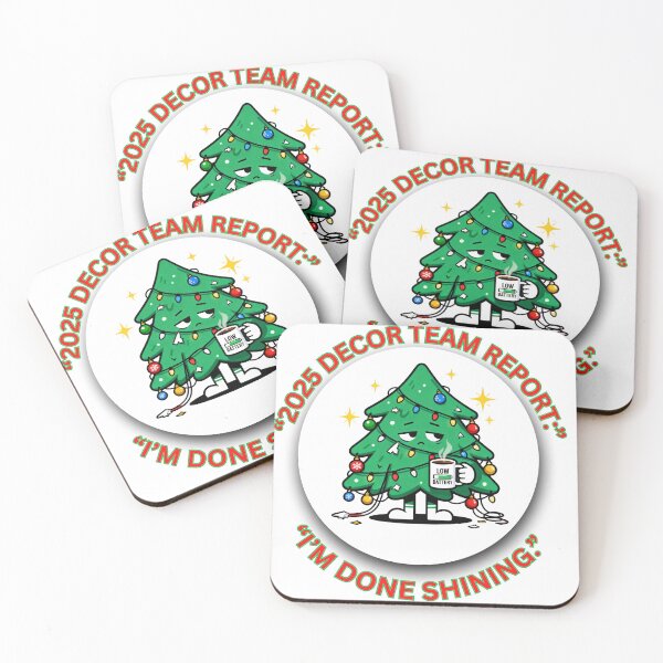 Item preview, ✨ “Decor Team Report – I’m Done Shining” Funny Christmas Office Humor – Exhausted Tree Cartoon designed and sold by MskynextDigitalstudio.