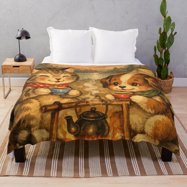 Item preview, Dog and cat by the campfire designed and sold by Mauswohn.