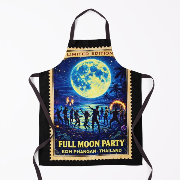 Item preview, Vintage Thailand Stamp: Full Moon Party – Koh Phangan designed and sold by Wednesday Art design .