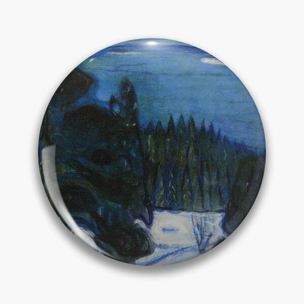 Item preview, Winter Night – Edvard Munch Expressionist Nocturnal Landscape Painting (1890–1895) designed and sold by Art Outlaws.