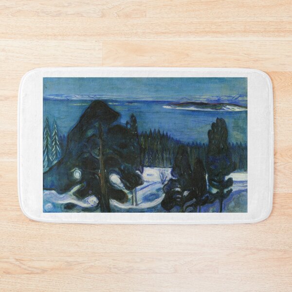 Item preview, Winter Night – Edvard Munch Expressionist Nocturnal Landscape Painting (1890–1895) designed and sold by Art Outlaws.