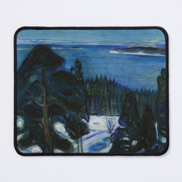 Item preview, Winter Night – Edvard Munch Expressionist Nocturnal Landscape Painting (1890–1895) designed and sold by Art Outlaws.