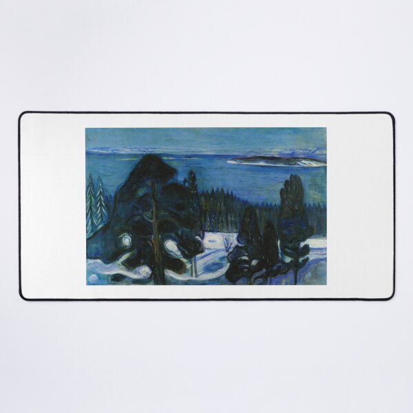 Item preview, Winter Night – Edvard Munch Expressionist Nocturnal Landscape Painting (1890–1895) designed and sold by Art Outlaws.