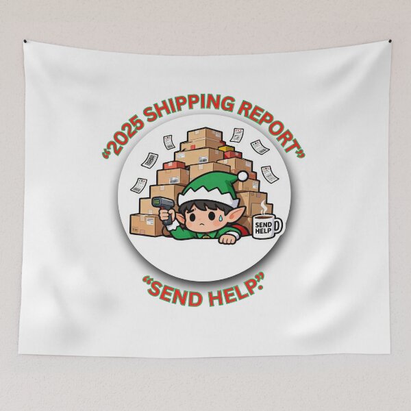 Item preview, 2025 Shipping Report — Send Help | Funny Christmas Warehouse & Logistics Gift designed and sold by MskynextDigitalstudio.