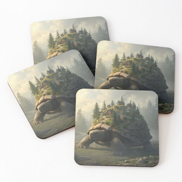 Item preview, Mythical Mountain Turtle Carrying a Village designed and sold by Wonderful Designs.