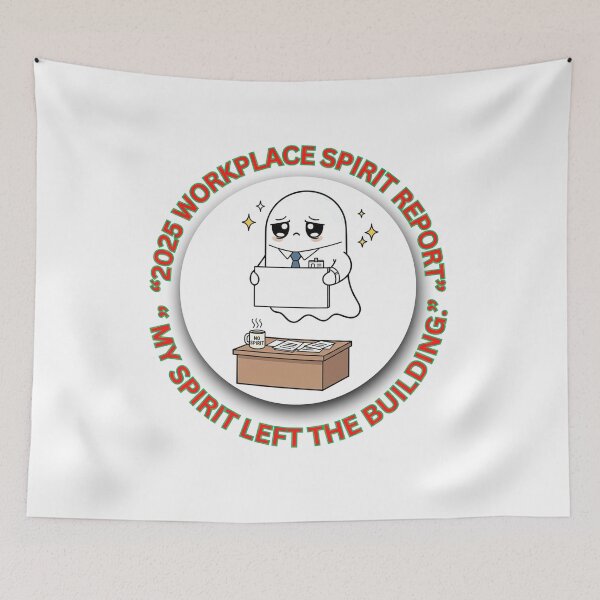 Item preview, 2025 Workplace Spirit Report — My Spirit Left the Building | Funny Corporate Christmas Ghost designed and sold by MskynextDigitalstudio.