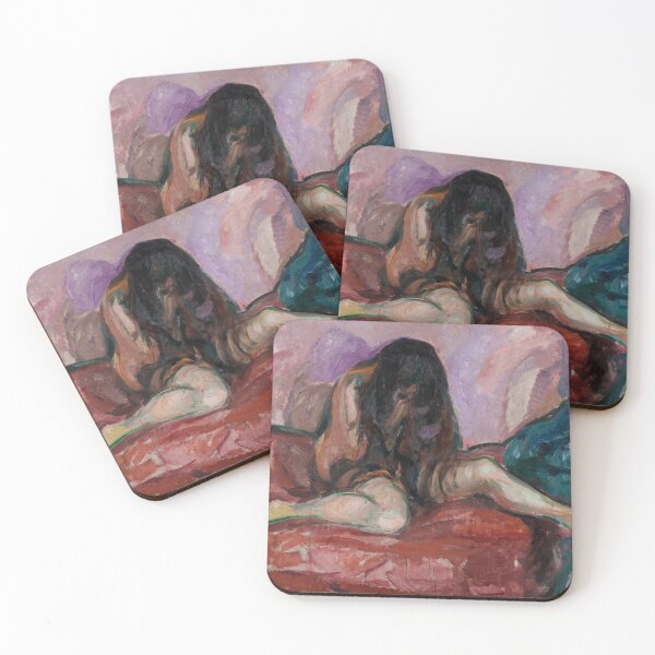 Item preview, Weeping Nude – Edvard Munch Expressionist Symbolist Painting of Sorrow and Emotional Vulnerability (1893–1895) designed and sold by Art Outlaws.