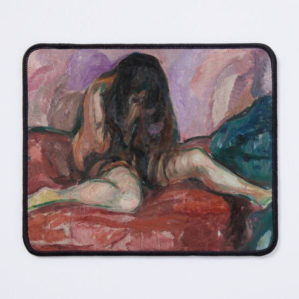 Item preview, Weeping Nude – Edvard Munch Expressionist Symbolist Painting of Sorrow and Emotional Vulnerability (1893–1895) designed and sold by Art Outlaws.