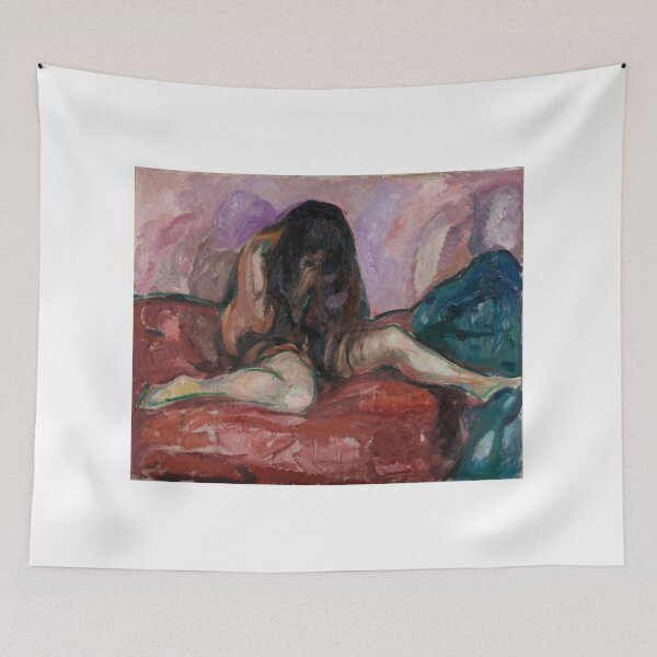 Item preview, Weeping Nude – Edvard Munch Expressionist Symbolist Painting of Sorrow and Emotional Vulnerability (1893–1895) designed and sold by Art Outlaws.