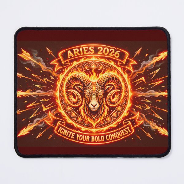 Item preview, Aries 2026 Fire Ram Zodiac Art – Bold Astrology Power designed and sold by MskynextDigitalstudio.