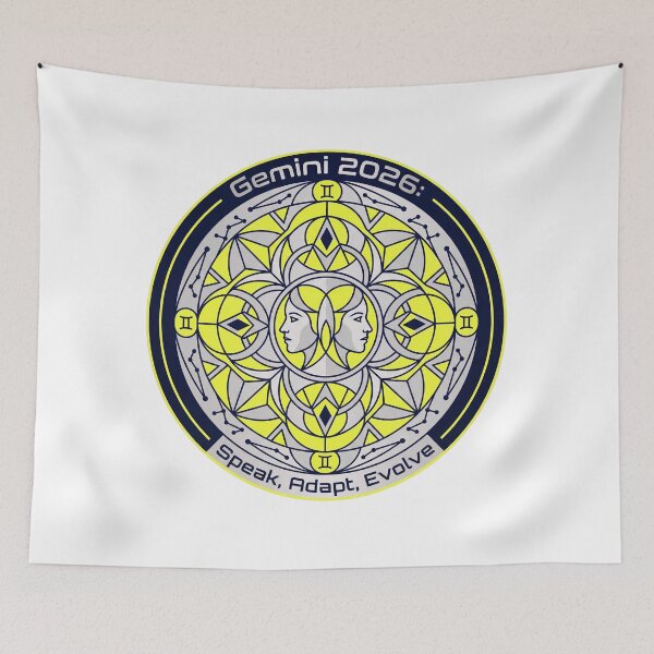 Item preview, Gemini 2026 Tech Mandala – Speak, Adapt, Evolve Zodiac Design designed and sold by MskynextDigitalstudio.