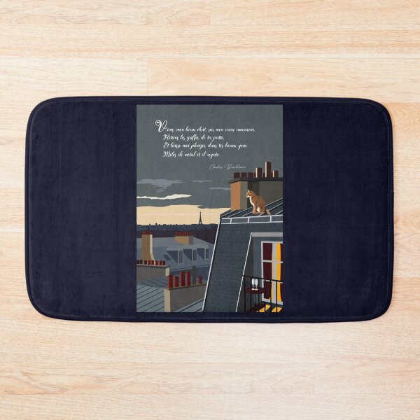 Item preview, Rooftops of Paris and Charles Baudelaire poster designed and sold by Nicolas Tremblay.