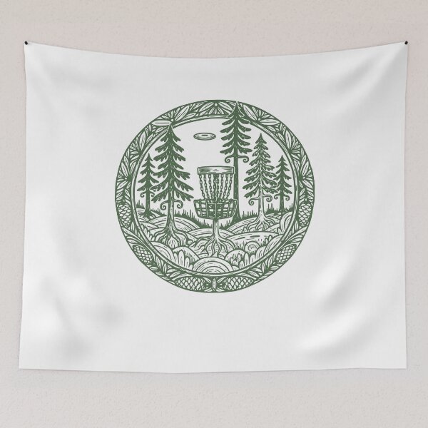 Item preview, Forest Disc Golf Basket Flying Disc Course Scene designed and sold by LuminOrb.