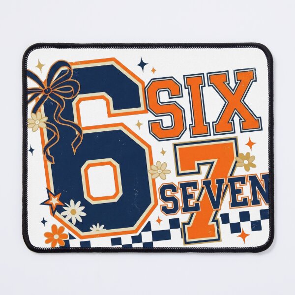 Item preview, Navy & Orange “Six Seven” "6 7" designed and sold by vividdigits.