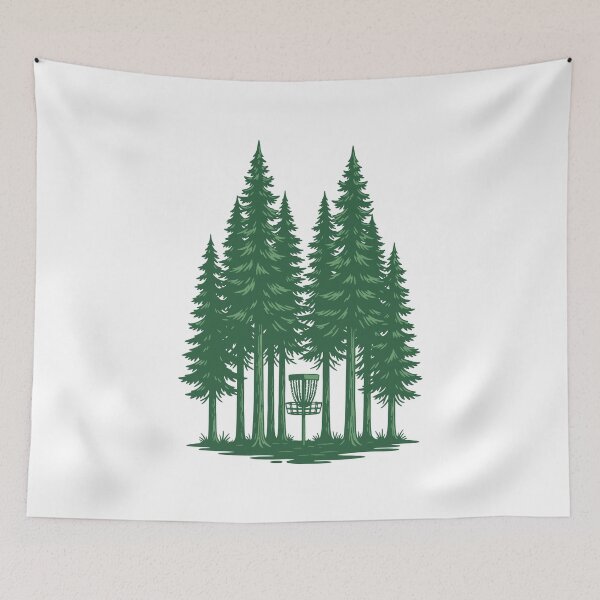 Item preview, Forest Disc Golf Basket Frisbee Golf Scene For designed and sold by LuminOrb.